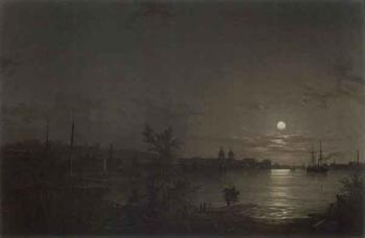 Greenwich Reach-moonlight by Henry Pether
