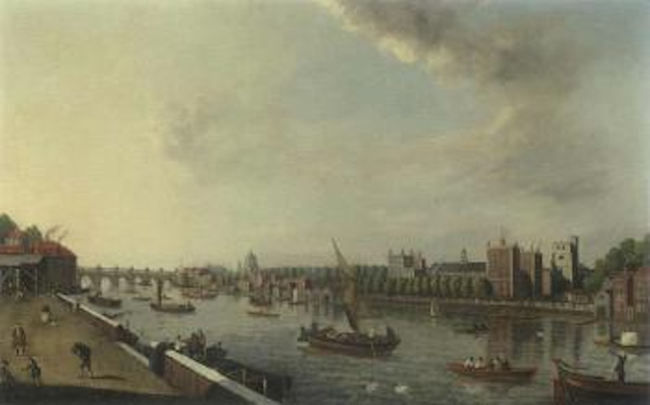 View of Lambeth Palace from Millbank by English School