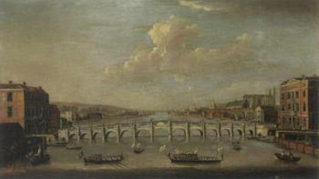 View of the river Thames at Westminster Bridge by English School