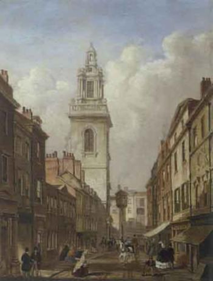 Garlickhythe with the tower of St. James's by English School