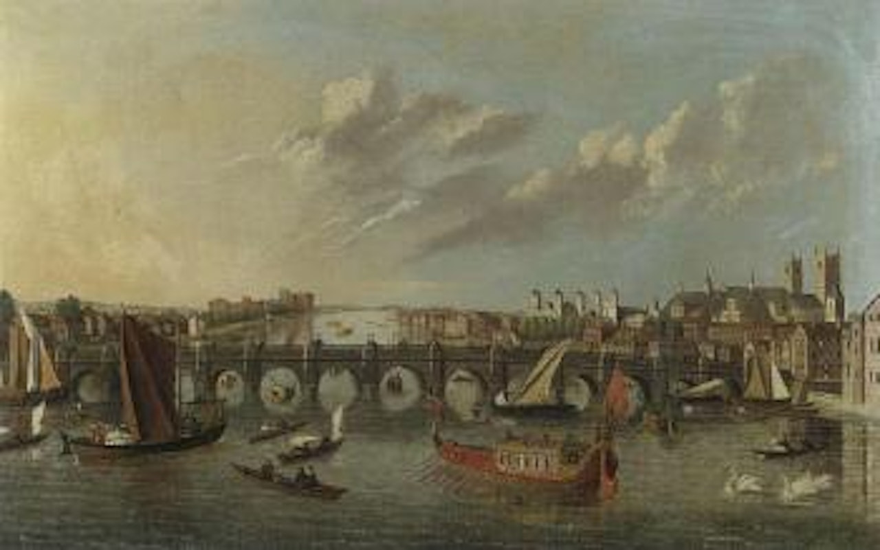 View of the River Thames at Westminster bridge, with Lambeth Palace by English School