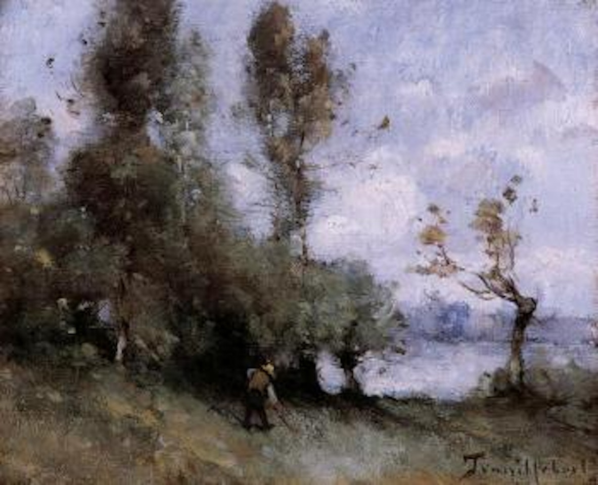 Paysage au faucheur by Paul Désiré Trouillebert