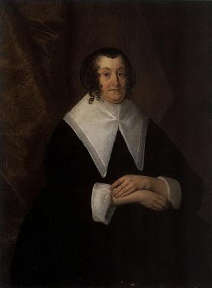 Portrait of Julia Fasey, Lady Crewe seated , wearing black dress by Sir Peter Lely
