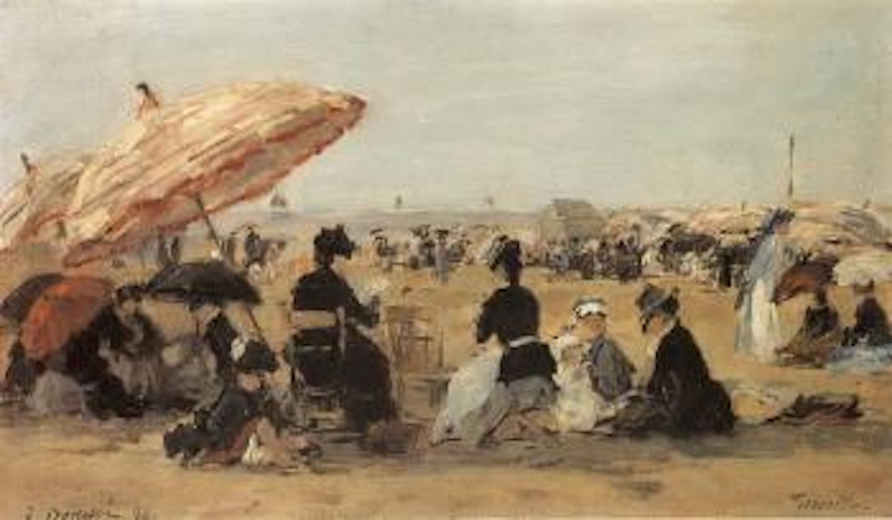 Trouville, scene de plage by Eugène Boudin
