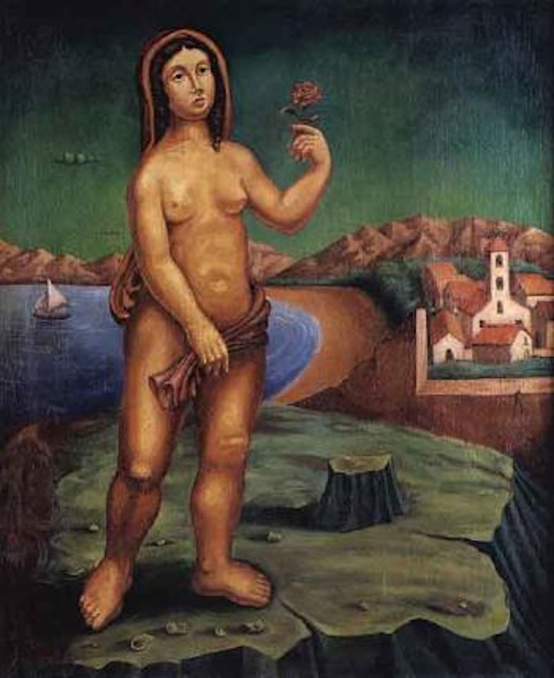 Bather in landscape by Mario Carreno