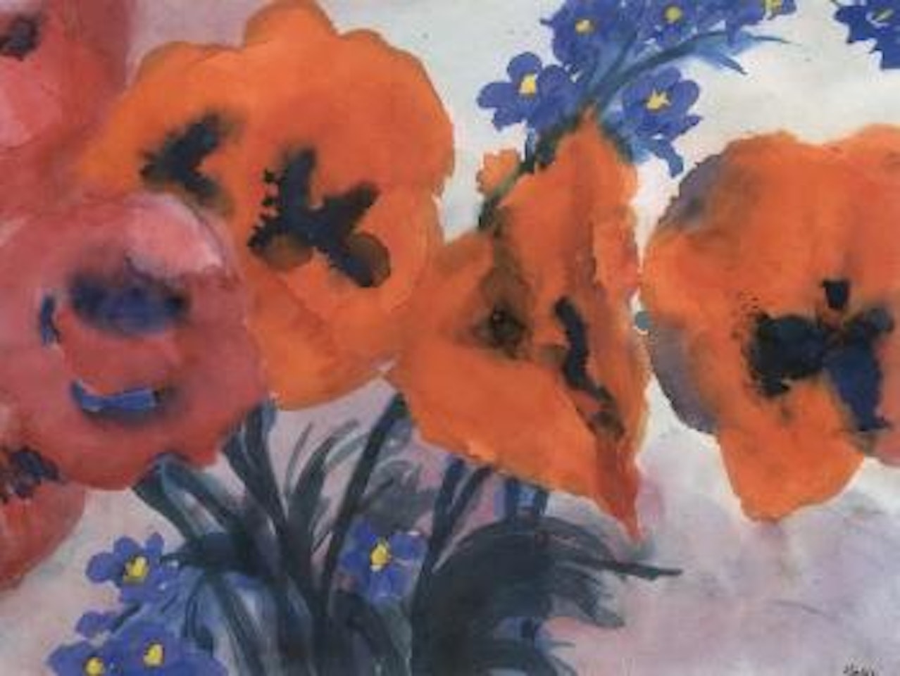 Poppies and larkspur by Emil Nolde