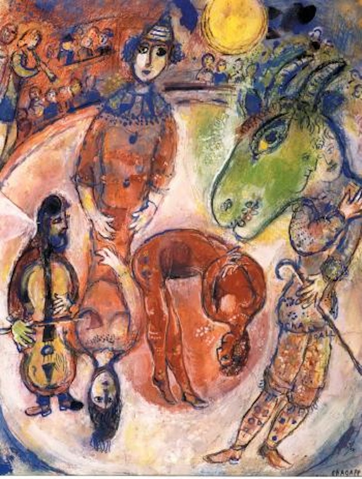 Arlequin a la lune jaune by Marc Chagall