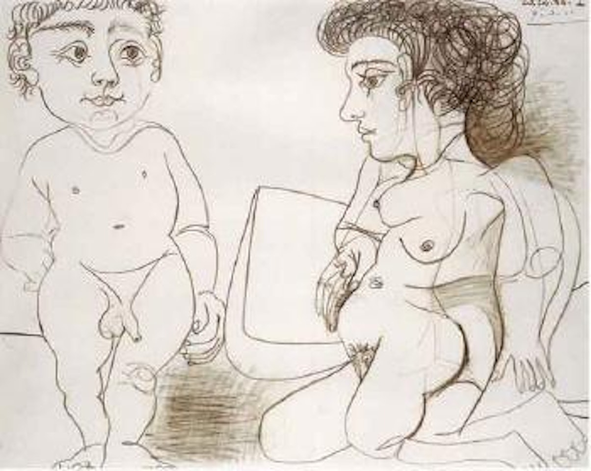 Femme et enfant nu by Pablo Picasso