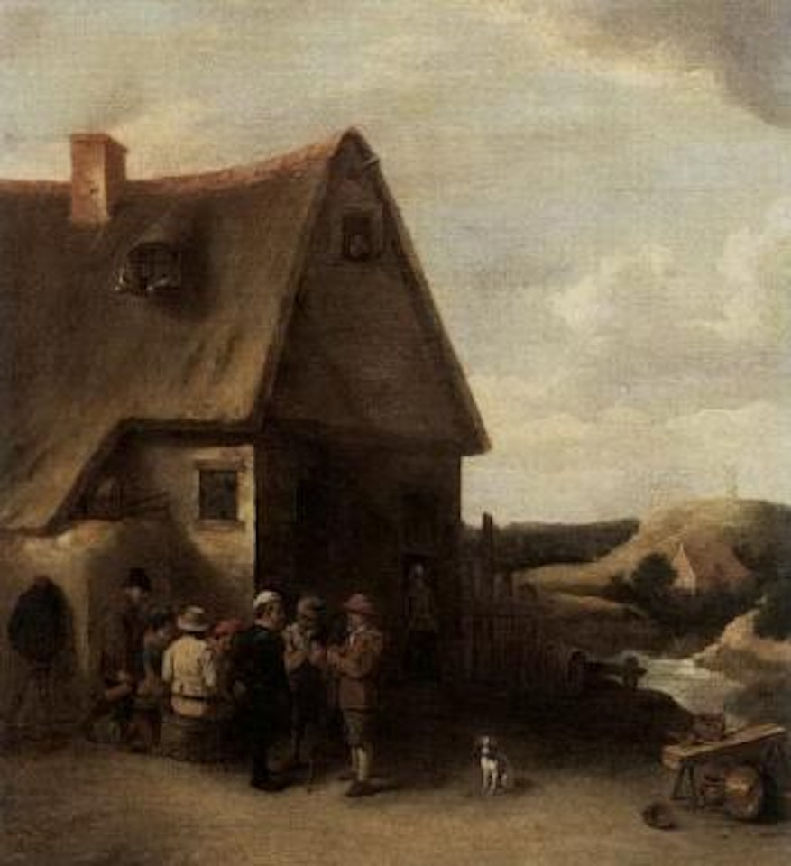 Peasants drinking outside a tavern by David Teniers II