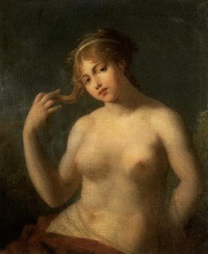 Young girl in a state of undress playing with her hair by Pierre-Paul Prud'hon