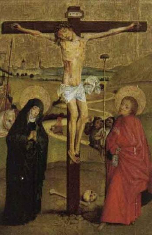 Crucifixion with Mary Magdalen and Apostle by Italian School