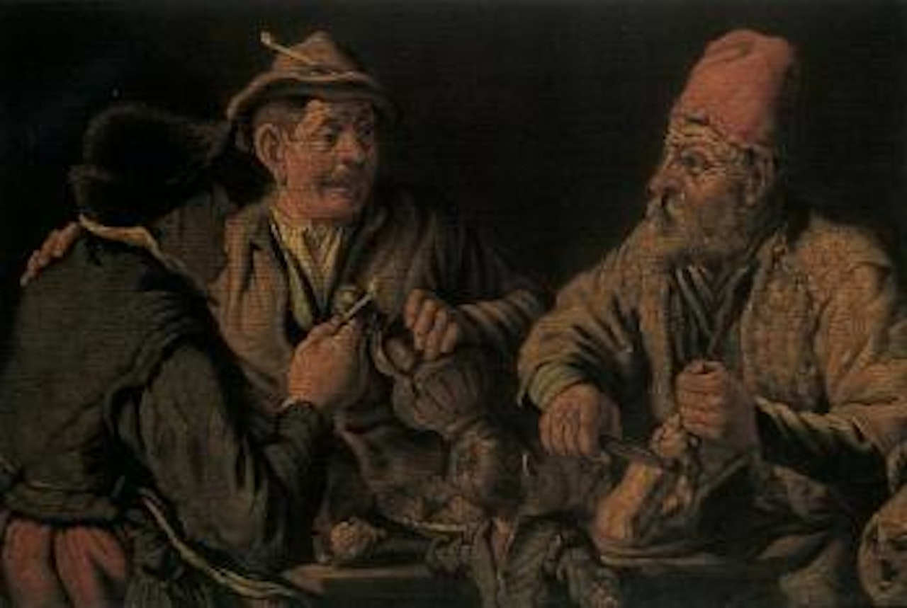 Saint John the Baptist rebuking Herod before Herodias by Attributed to Rembrandt Harmensz van Rijn