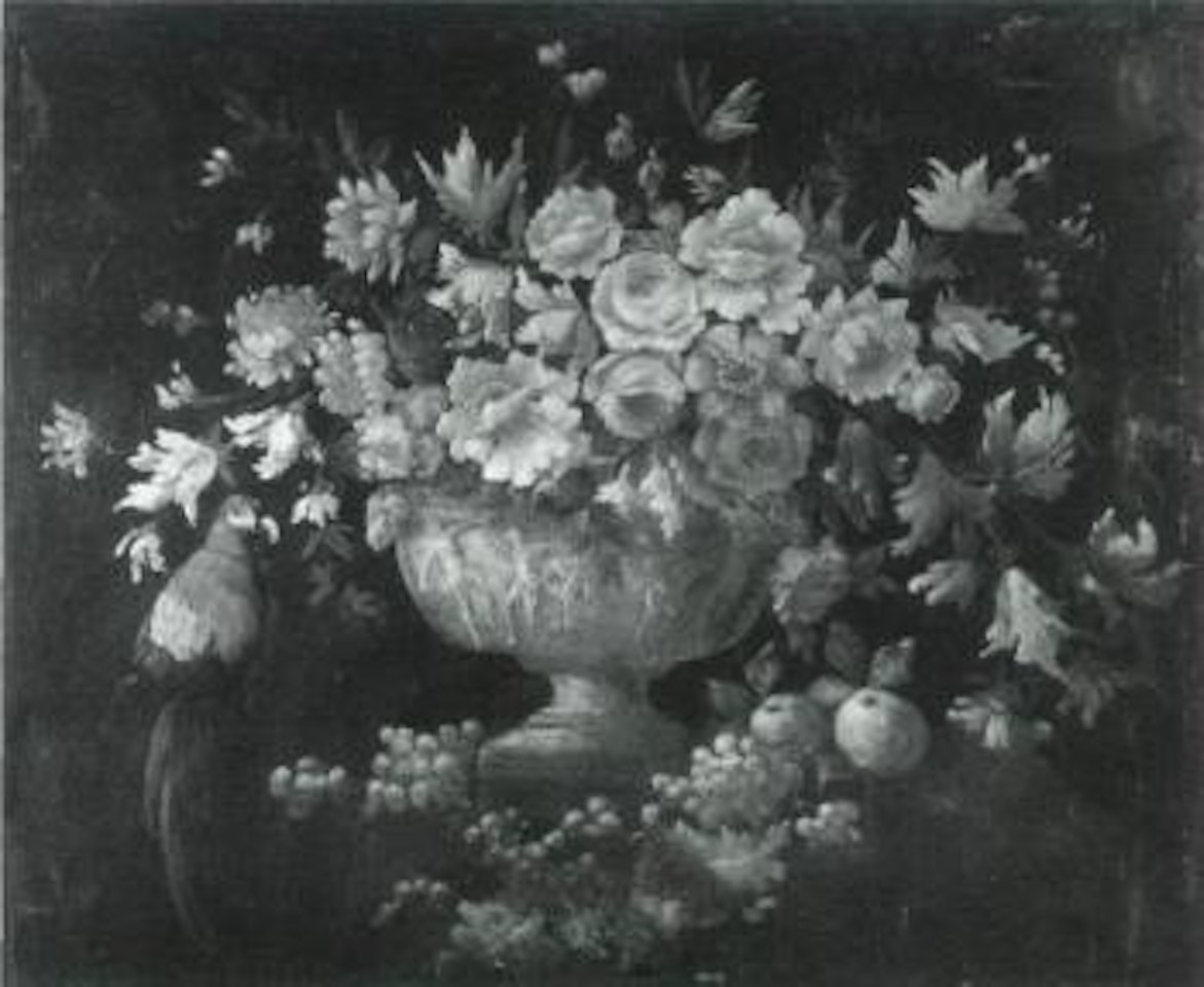 Still life of flowers with parrot by Italian School