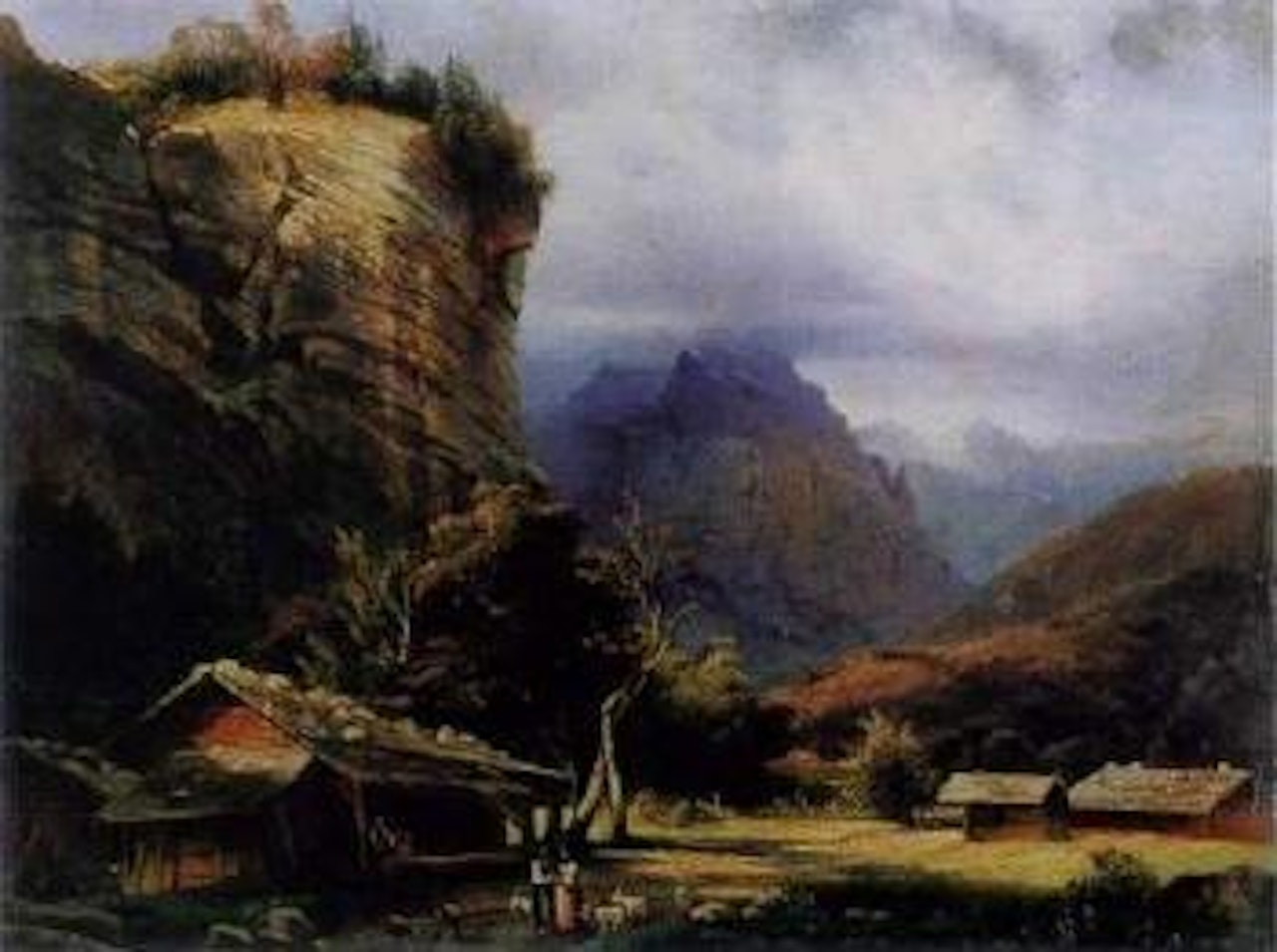 Vue de la roche Noire, vallee de Lauterburnnen by Alexandre Calame