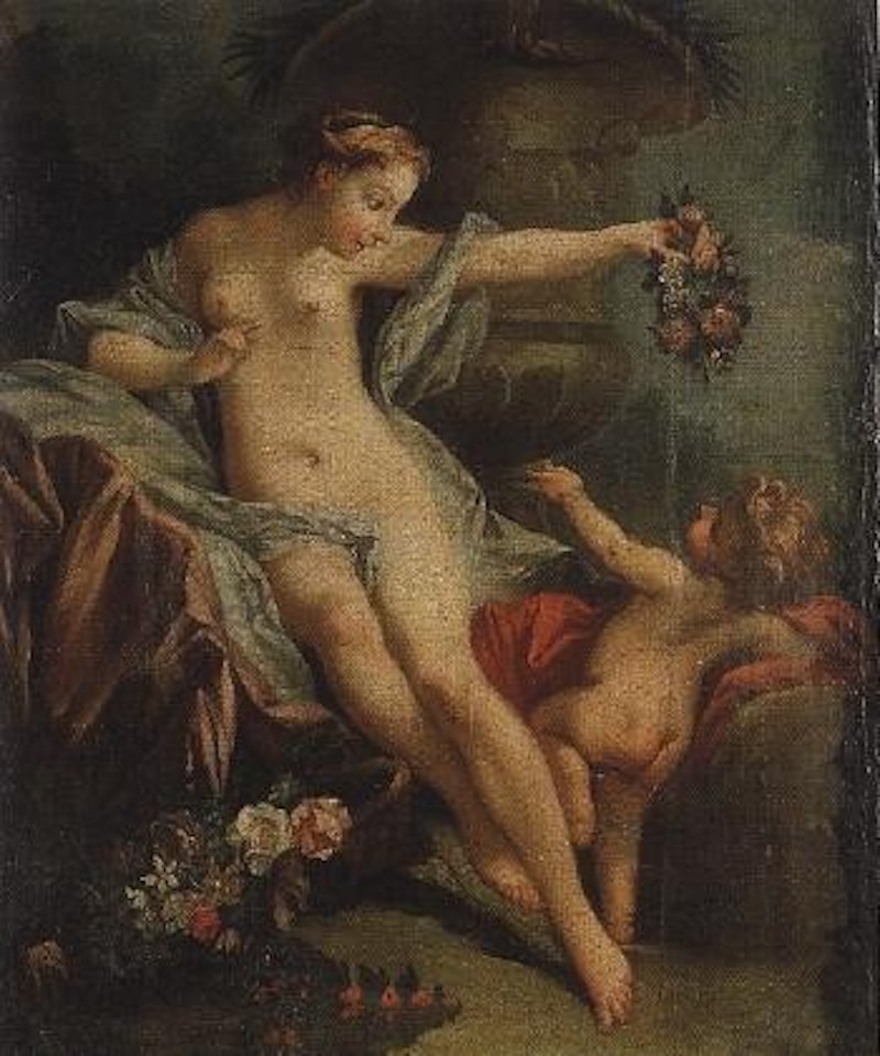Venus and cupid by French School