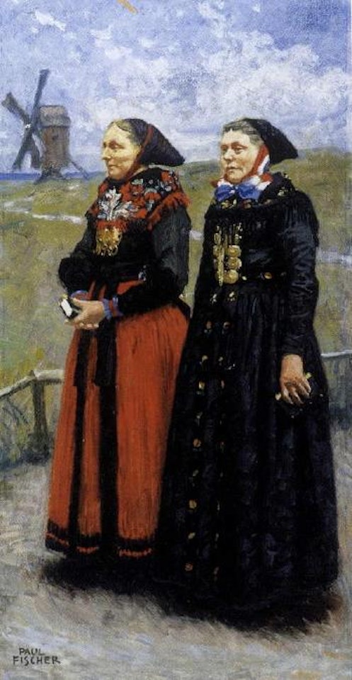 Two country women on way to church by Paul Fischer