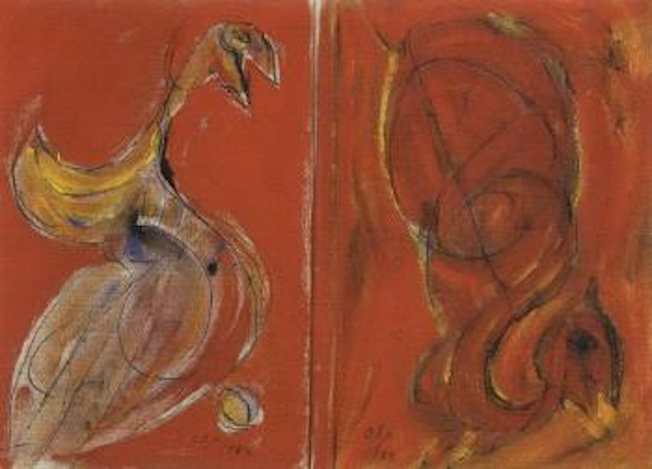 Composition with birds by Carl-Henning Pedersen