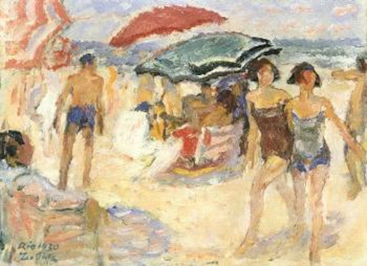On the beach at Rio III by Leo Putz