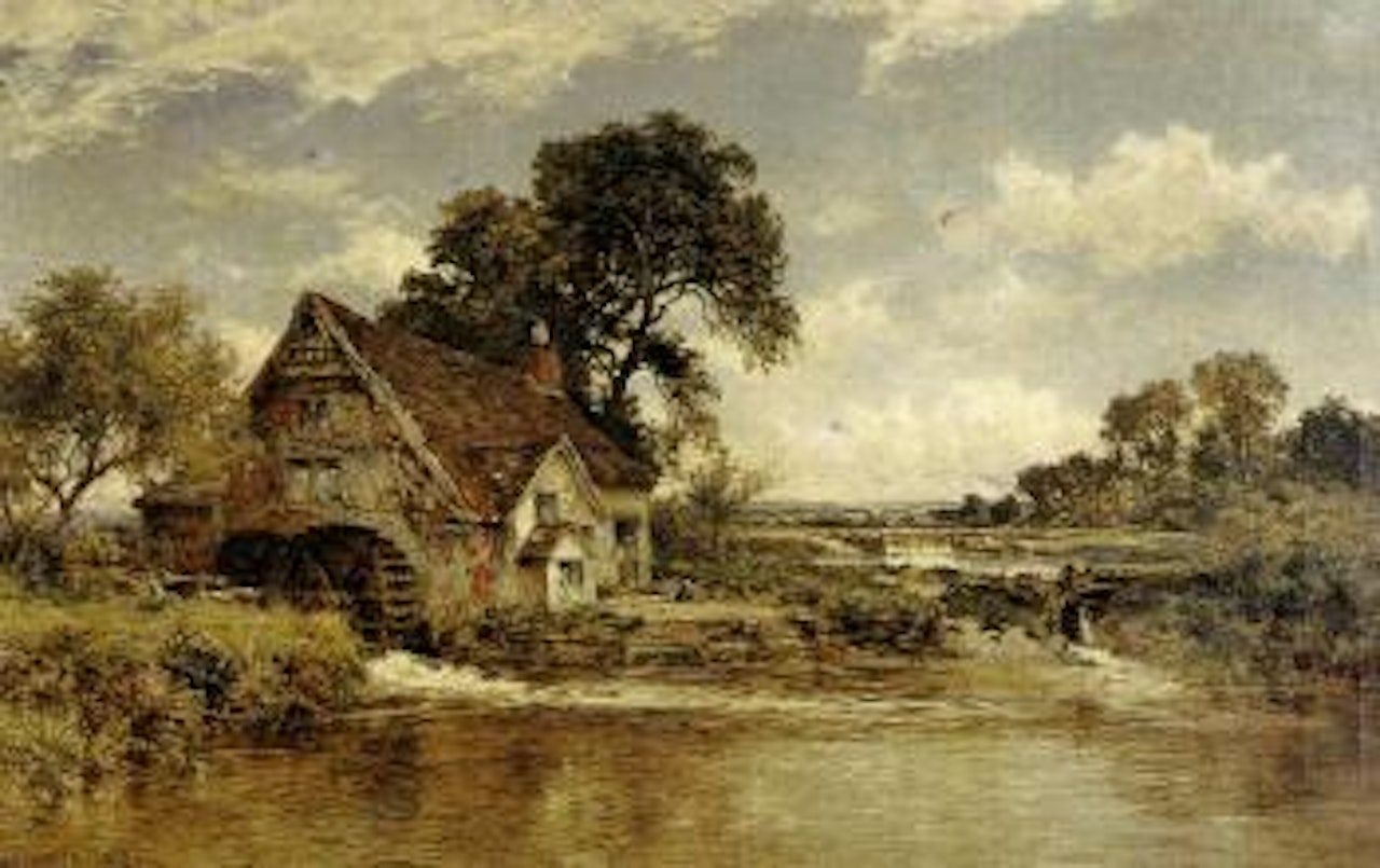 Old mill, Derbyshire by Benjamin Williams Leader