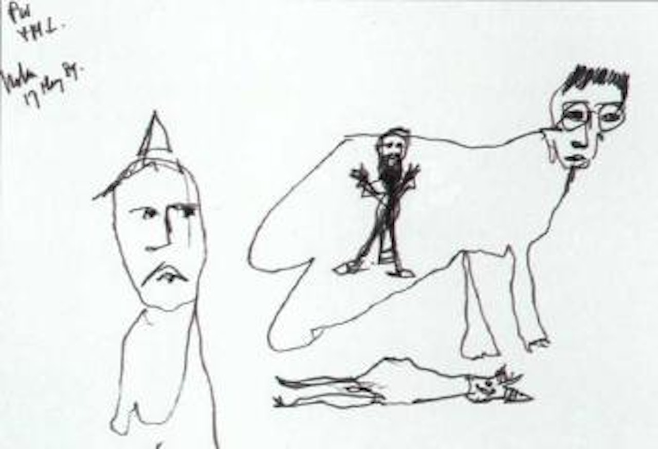 Sketch Patrick White Manoly Lascaris by Sidney Nolan