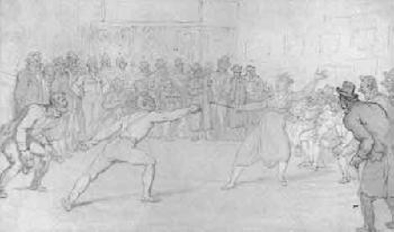 Fencing academy by Thomas Rowlandson