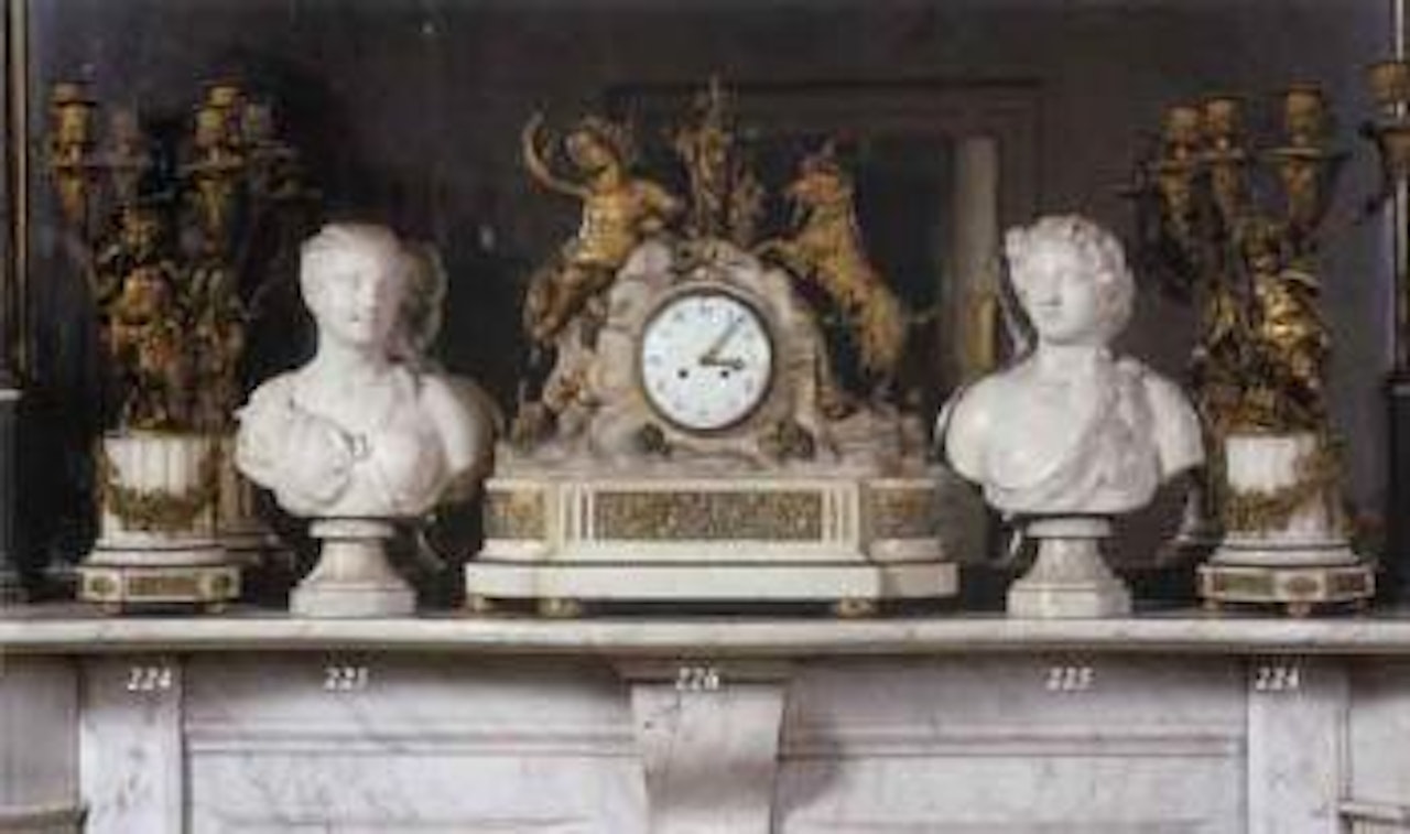 French busts of Bacchus and nymph by French School