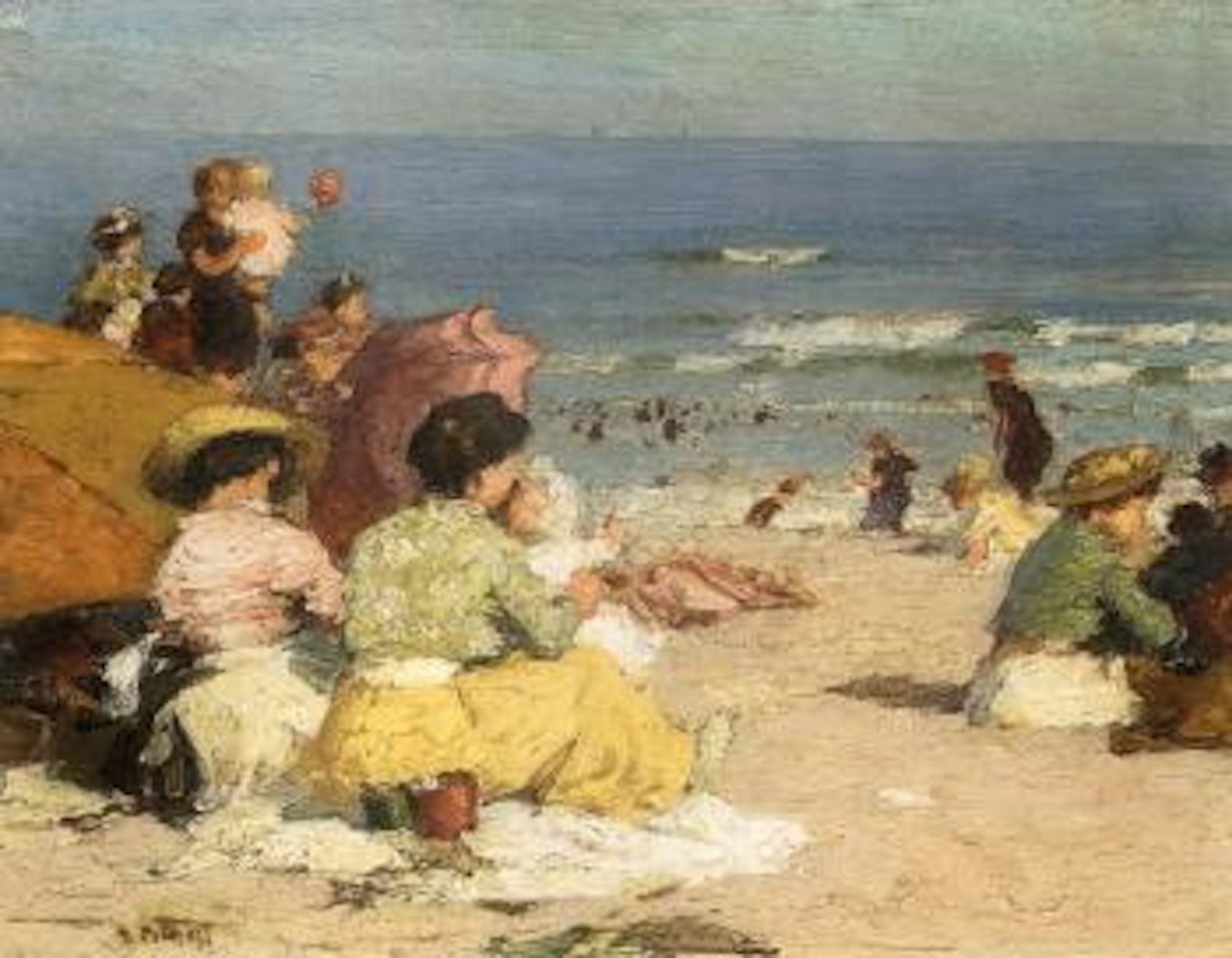 Beach scene by Edward Henry Potthast