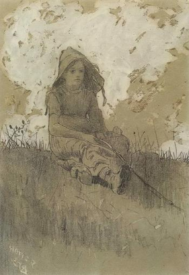 Girl in sunbonnet by Winslow Homer