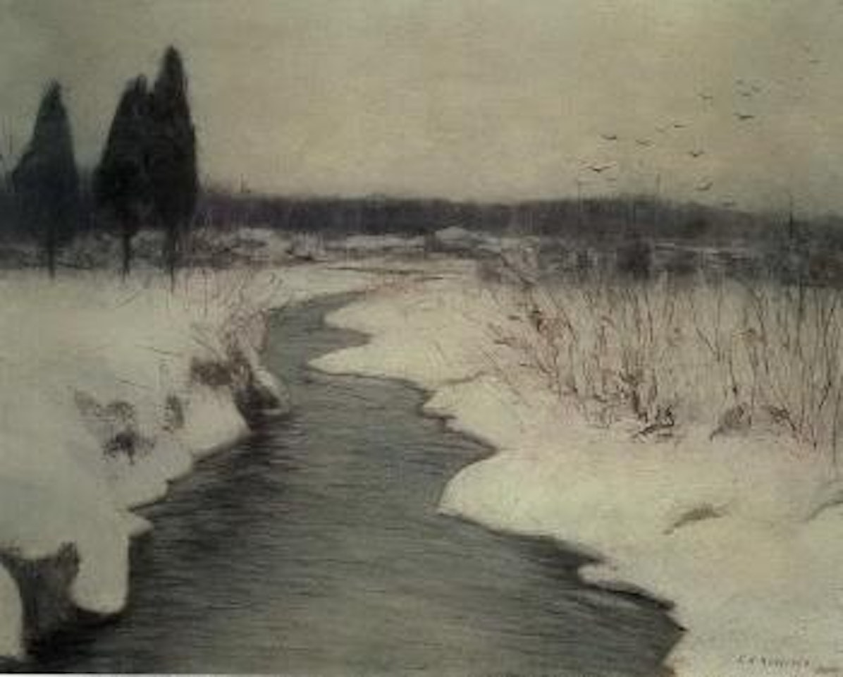 Brook in winter by Edward Willis Redfield