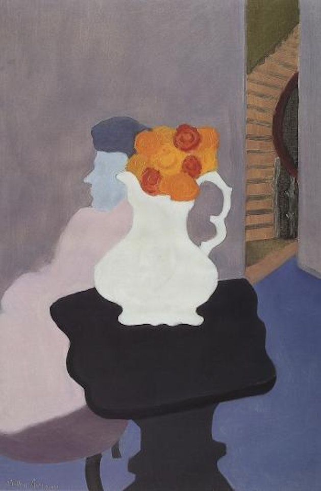 Figure with bouquet by Milton Avery