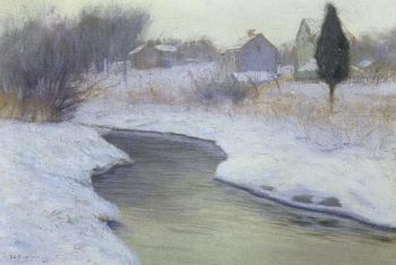 Village in winter by Edward Willis Redfield