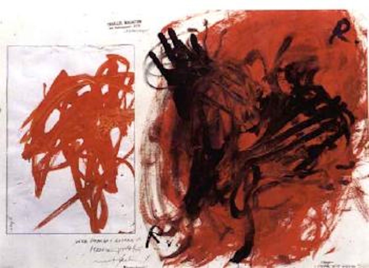 Parallel malaktion mit schim-pansen, 1979 nachmalungen by Arnulf Rainer