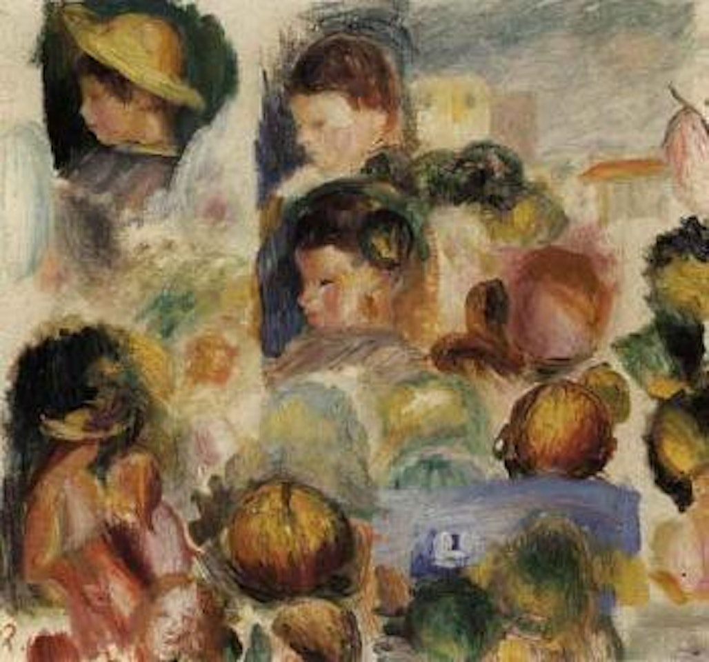 Etude de tetes d'enfants et de fruits by Pierre-Auguste Renoir