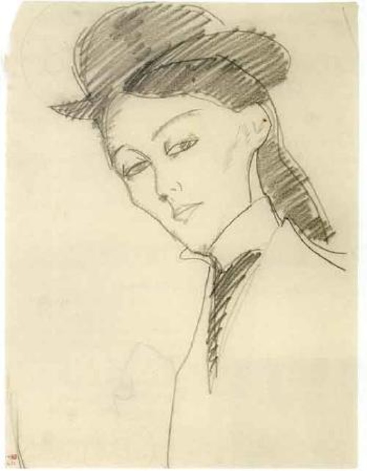 L' amazone. Ebauche de visage by Amedeo Modigliani