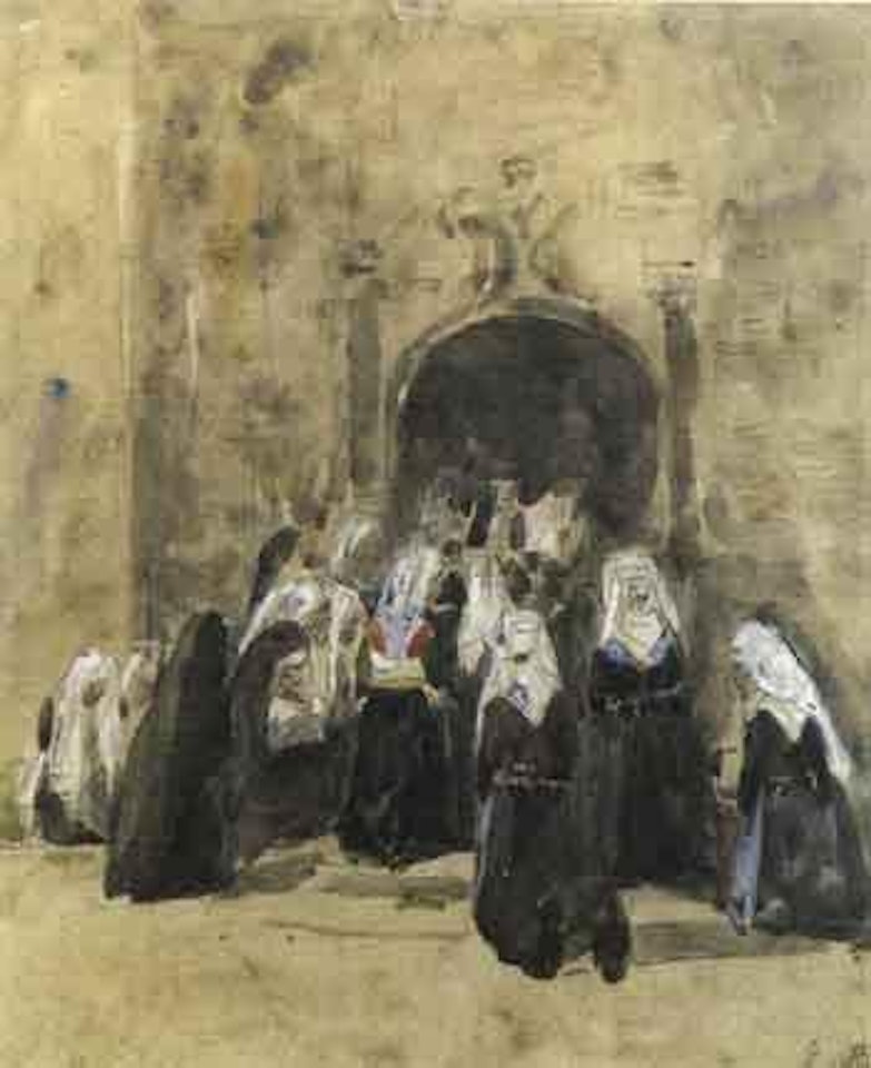 Le porche de l'eglise de Plougastel by Eugène Boudin