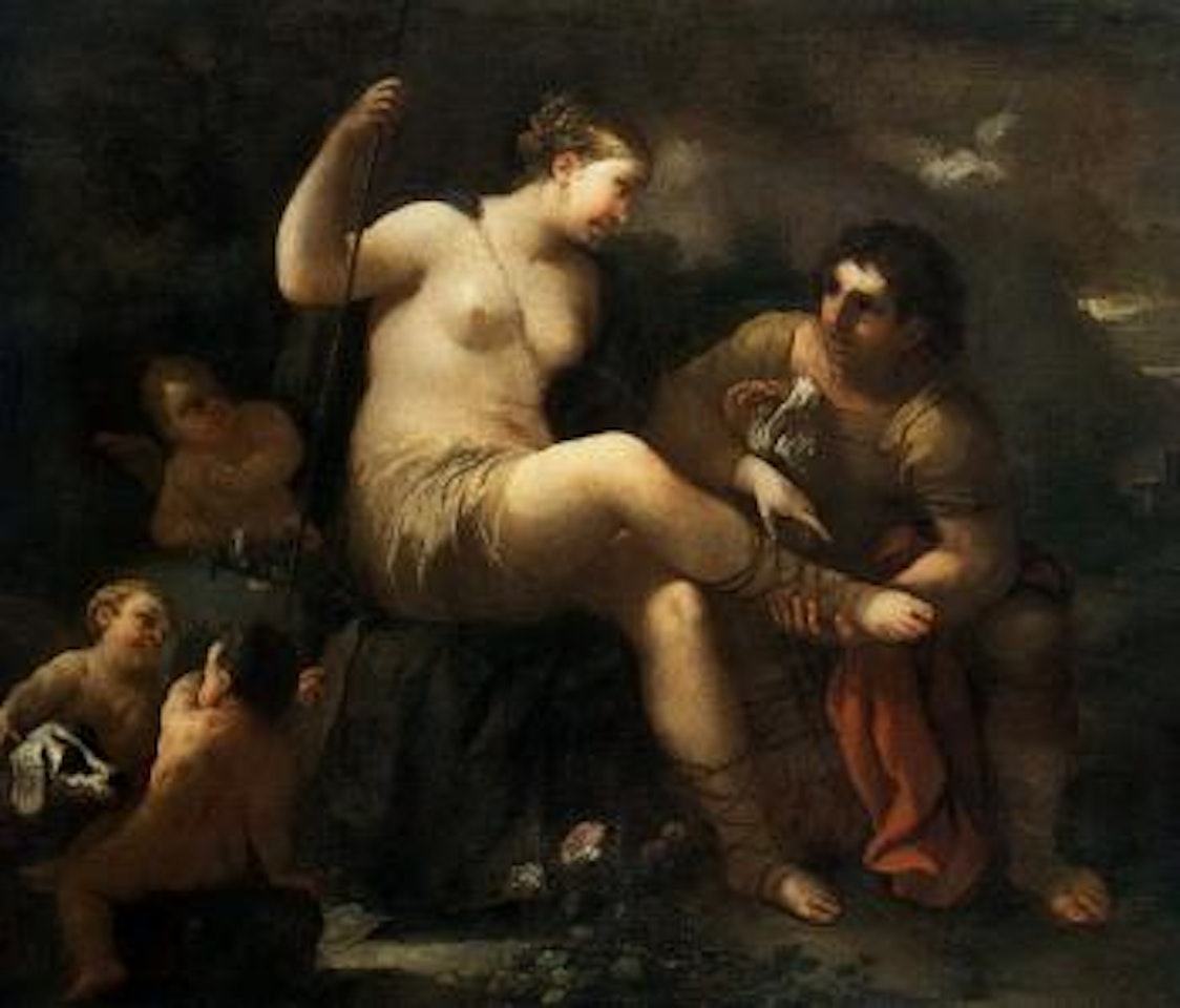 Venus and Adonis by Circle of Luca Giordano