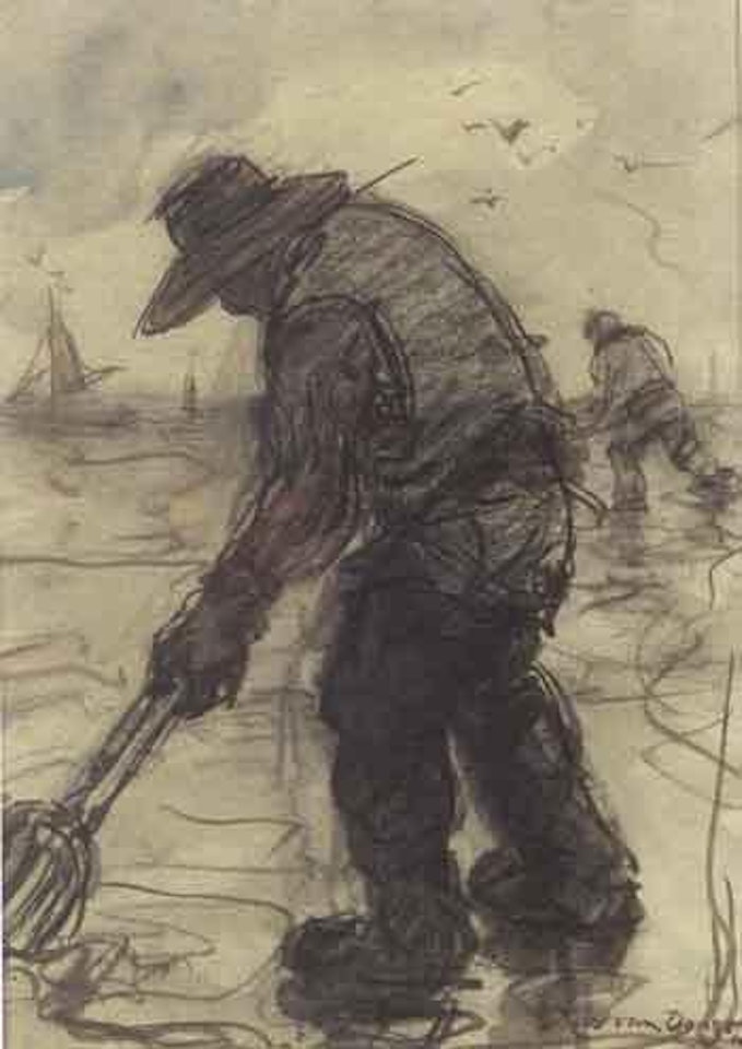 Digging for mussels by Kees van Dongen