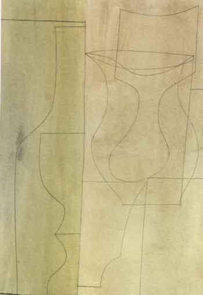 Bottle, glass and claret jug - Ronco 67 by Ben Nicholson, O.M.