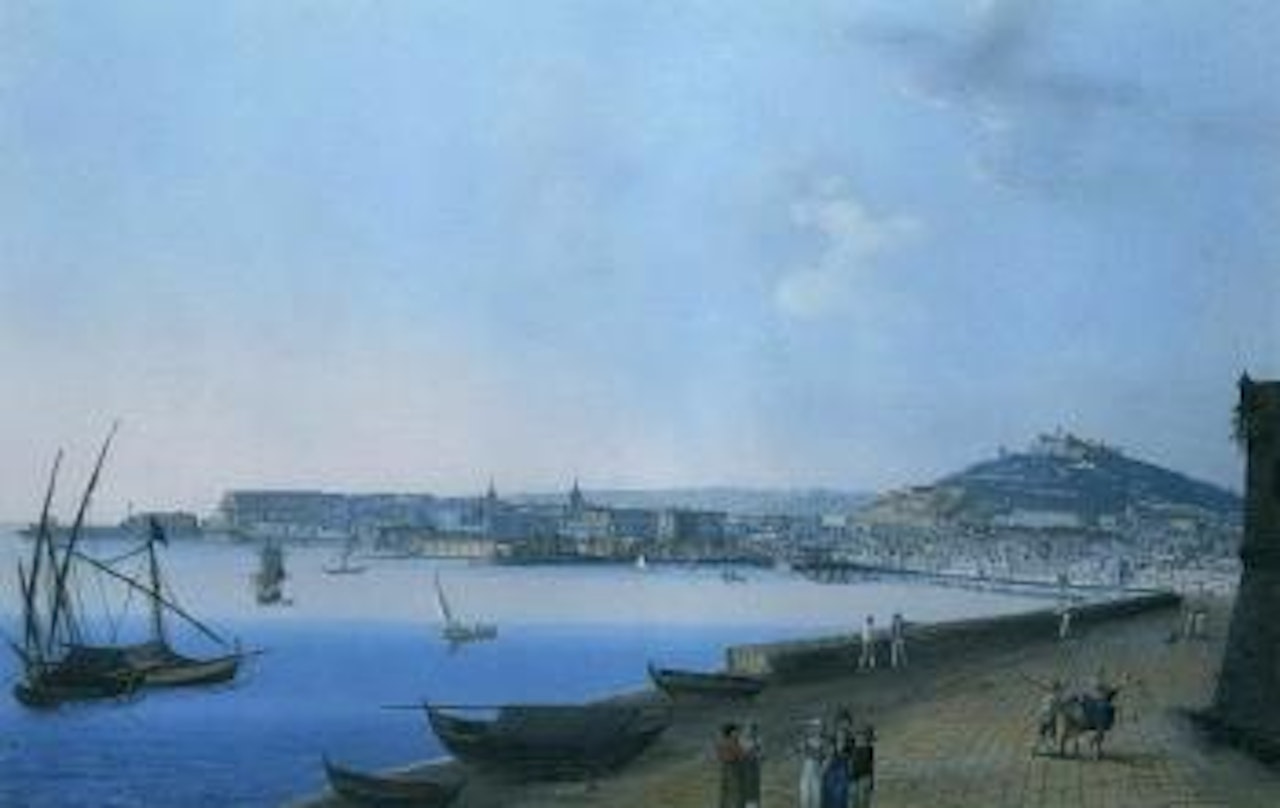 Naples from the east by Neapolitan School