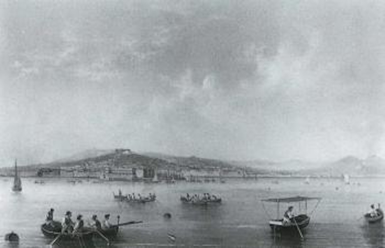Naples from the sea. Fishermen before Capri by Neapolitan School