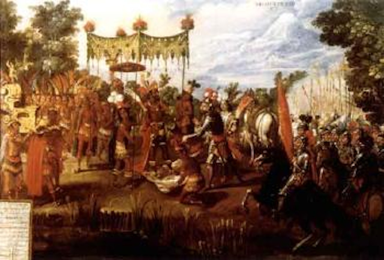 La Conquista de Mexico by Mexican School