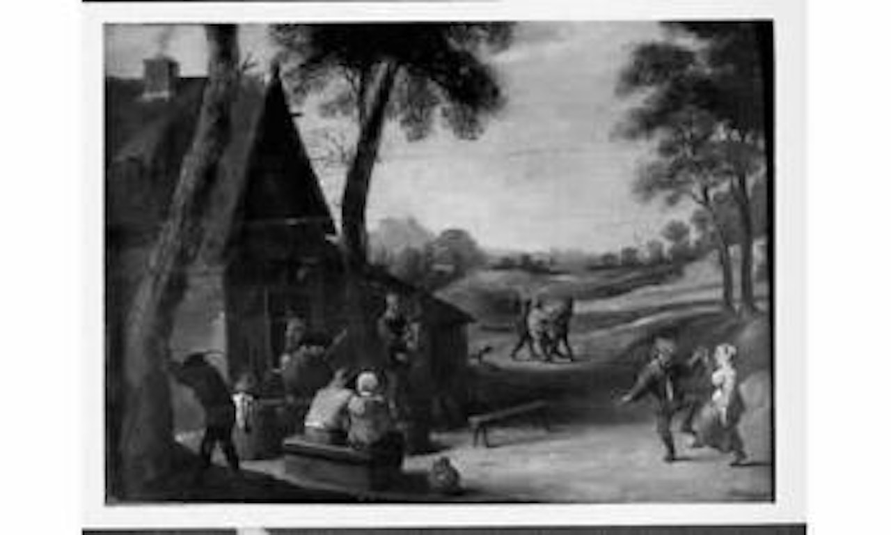 Le joueur de cornemuse devant l'auberge by David Teniers II