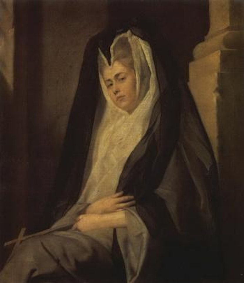 Portrait of lady wearing a nun's habit by French School