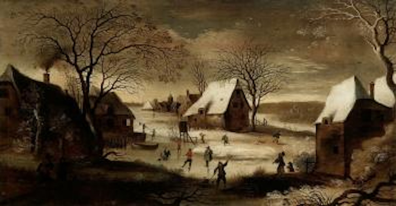 Village scene in winter by Joos de Momper the Younger