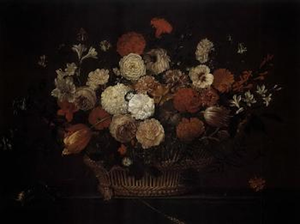 Still life of flowers in basket by Pieter Hardime