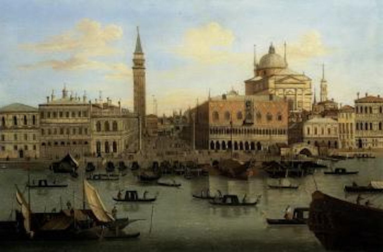 Venice, capriccio view of the Molo looking North by Canaletto
