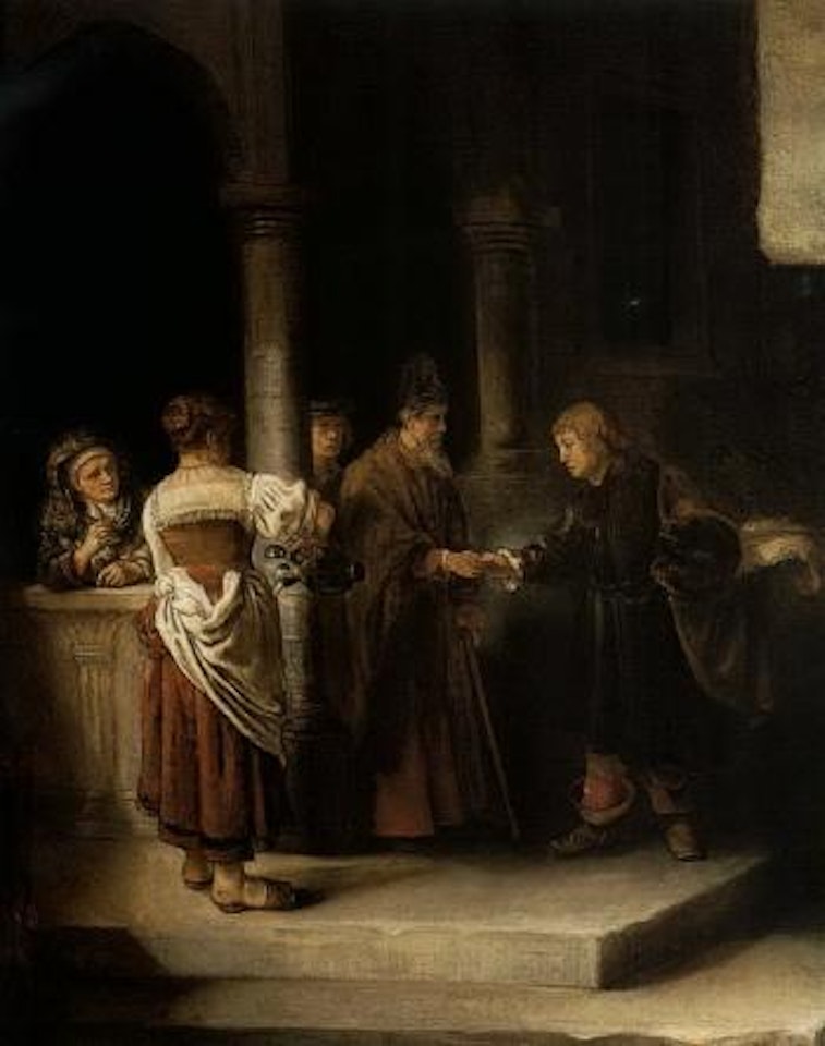 The departure of the Prodigal Son by Attributed to Rembrandt Harmensz van Rijn