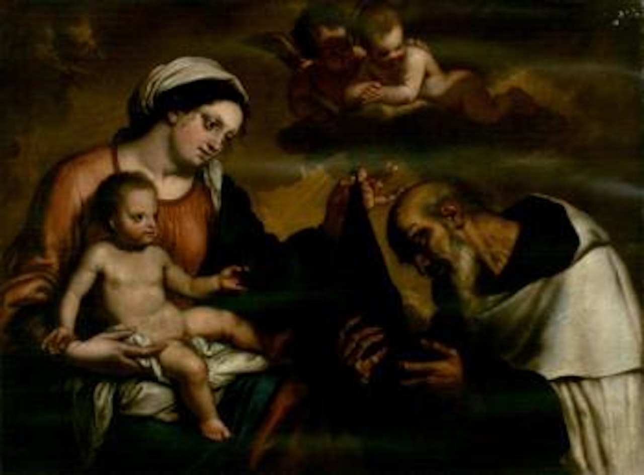 Madonna and Child with Saint Dominic by Erasmus Quellinus II