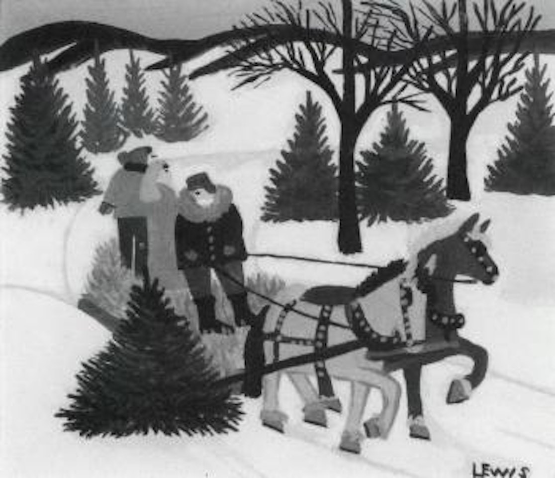 Bringing home Christmas tree by Maud Lewis