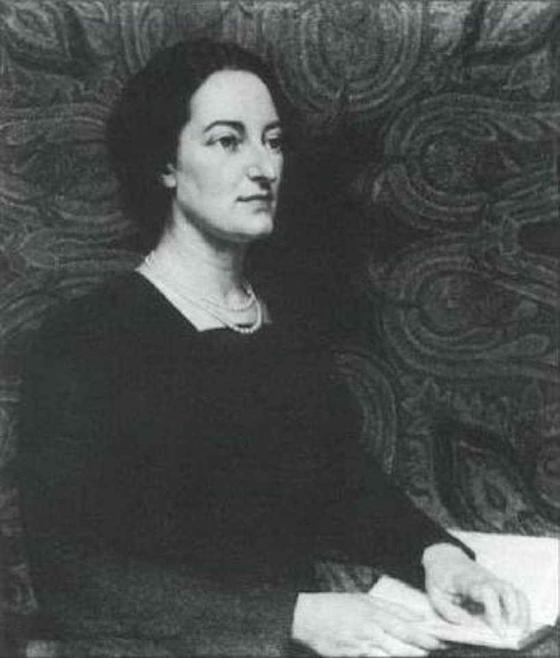 Portrait of Mrs Rowlands seated with book on lap by Harold Knight